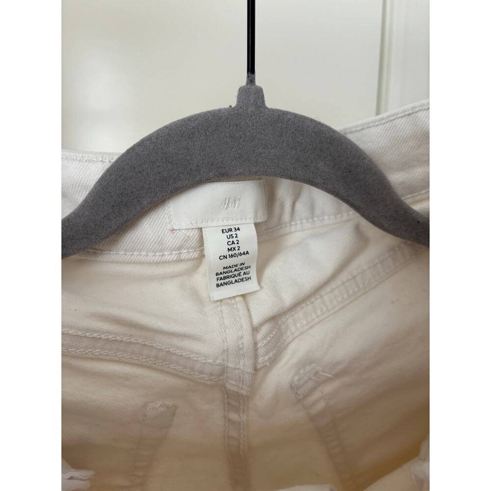 Forever 21 Cropped Denim Shirt + H&M White High Rise Jeans Set Size S/US 2 - Picture 9 of 10